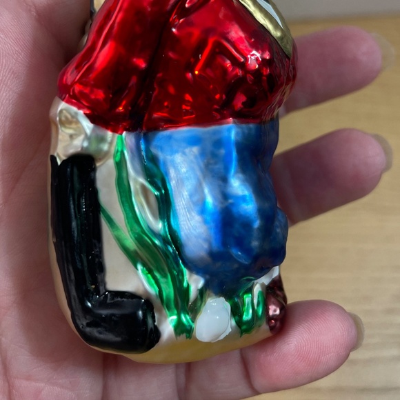 Vtg Inge Glas Christmas Ornament German Golfer Duffer Hand Painted Blown Glass - Picture 4 of 8